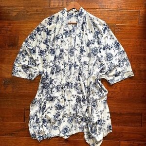 Floral Beachy Poncho Cape Coverup, one size